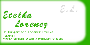 etelka lorencz business card